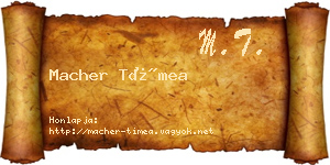 Macher Tímea névjegykártya